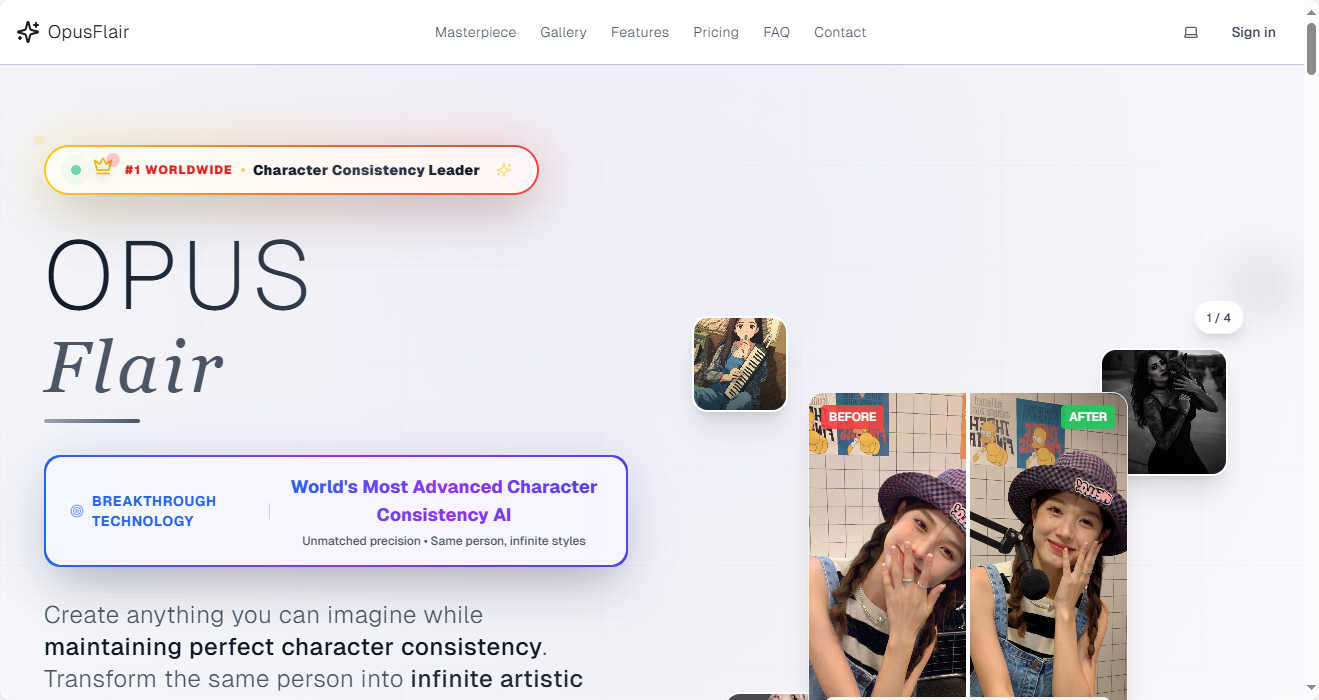 opusflair application interface and features