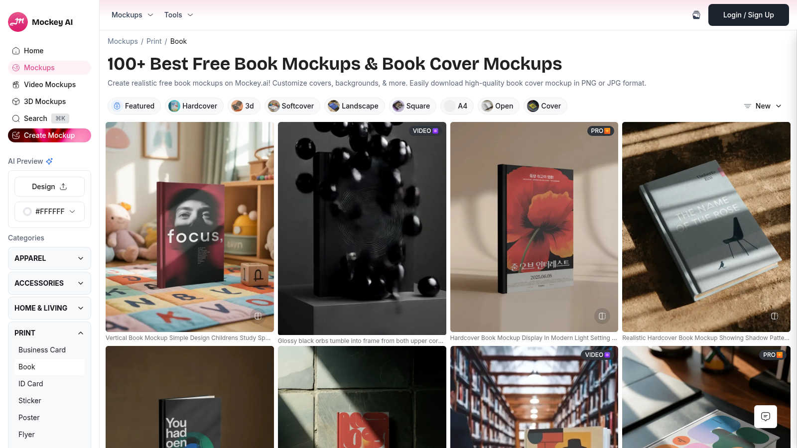  Get Creative with High-Quality Book Mockups | Mockey application interface and features