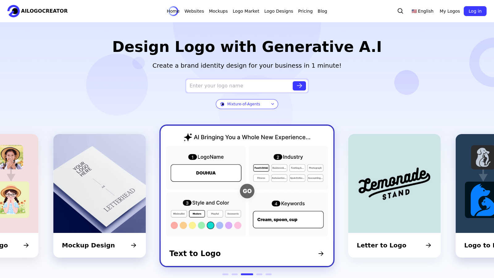 AILogoCreator.io application interface and features