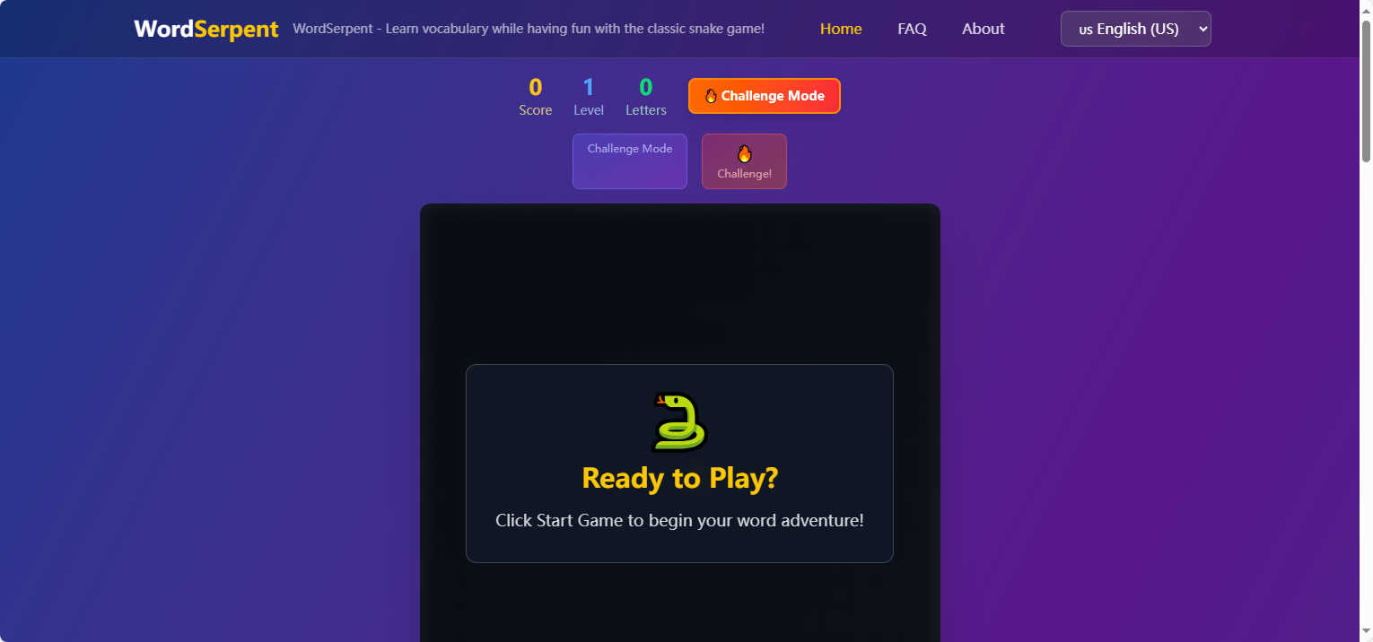 word game application interface and features