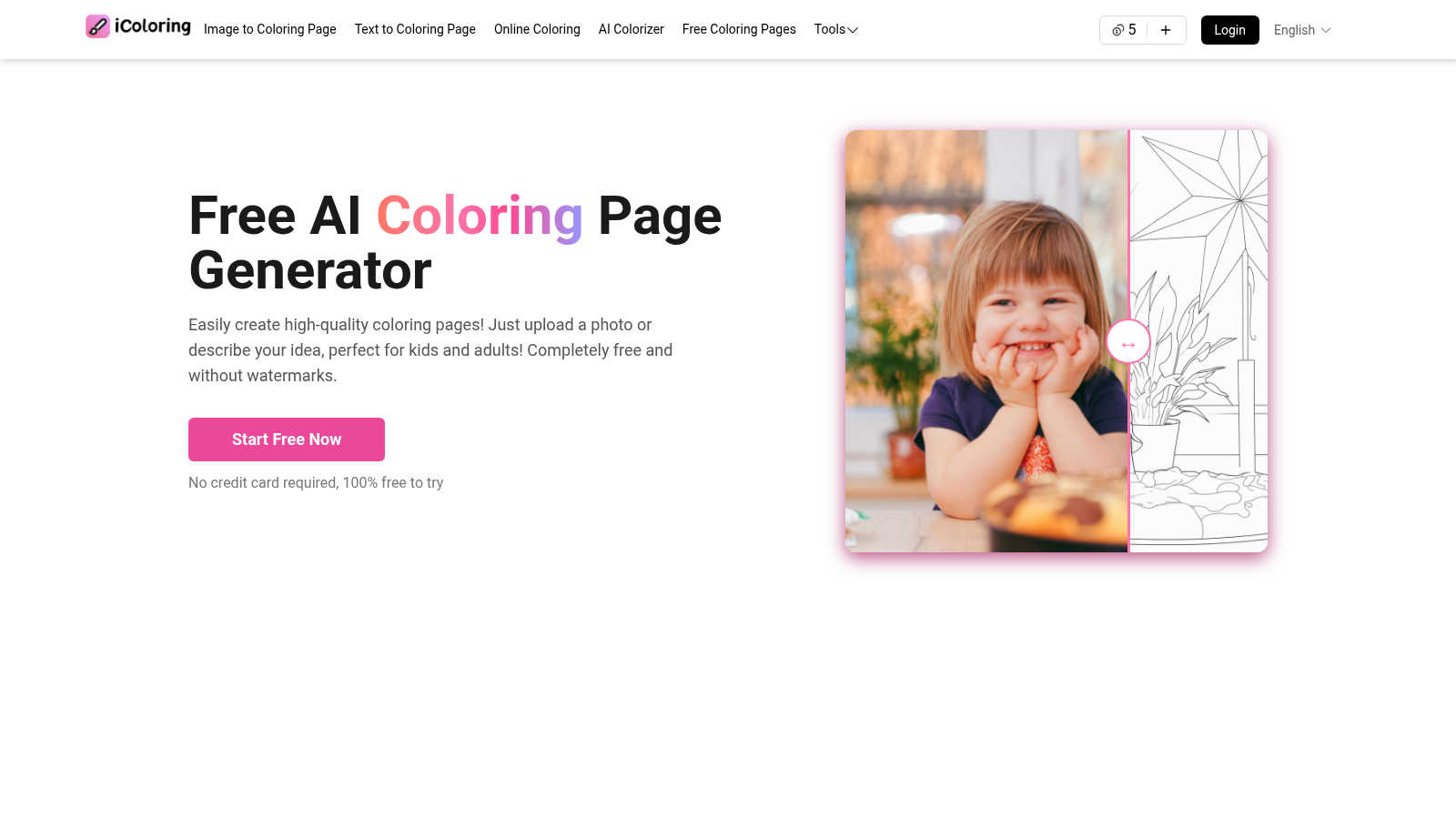 iColoring AiiColoring Ai application interface and features