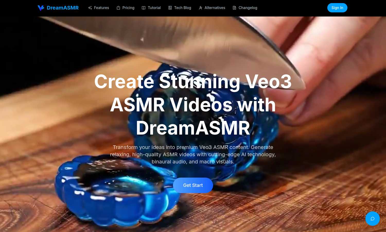 DreamASMR application interface and features