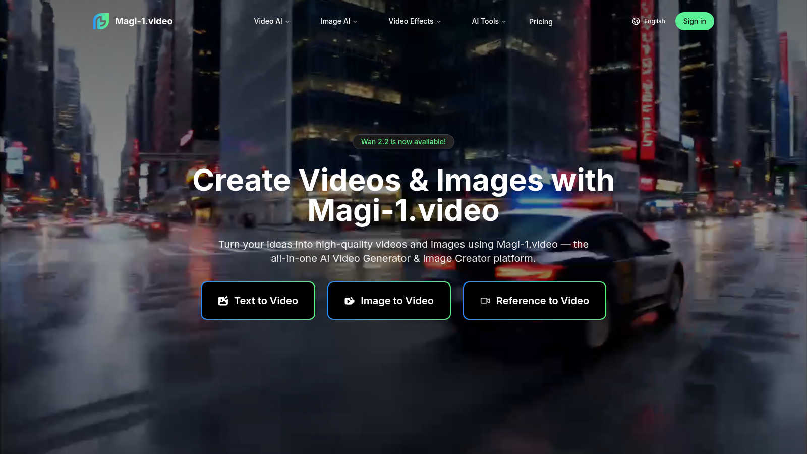 Magi-1 application interface and features