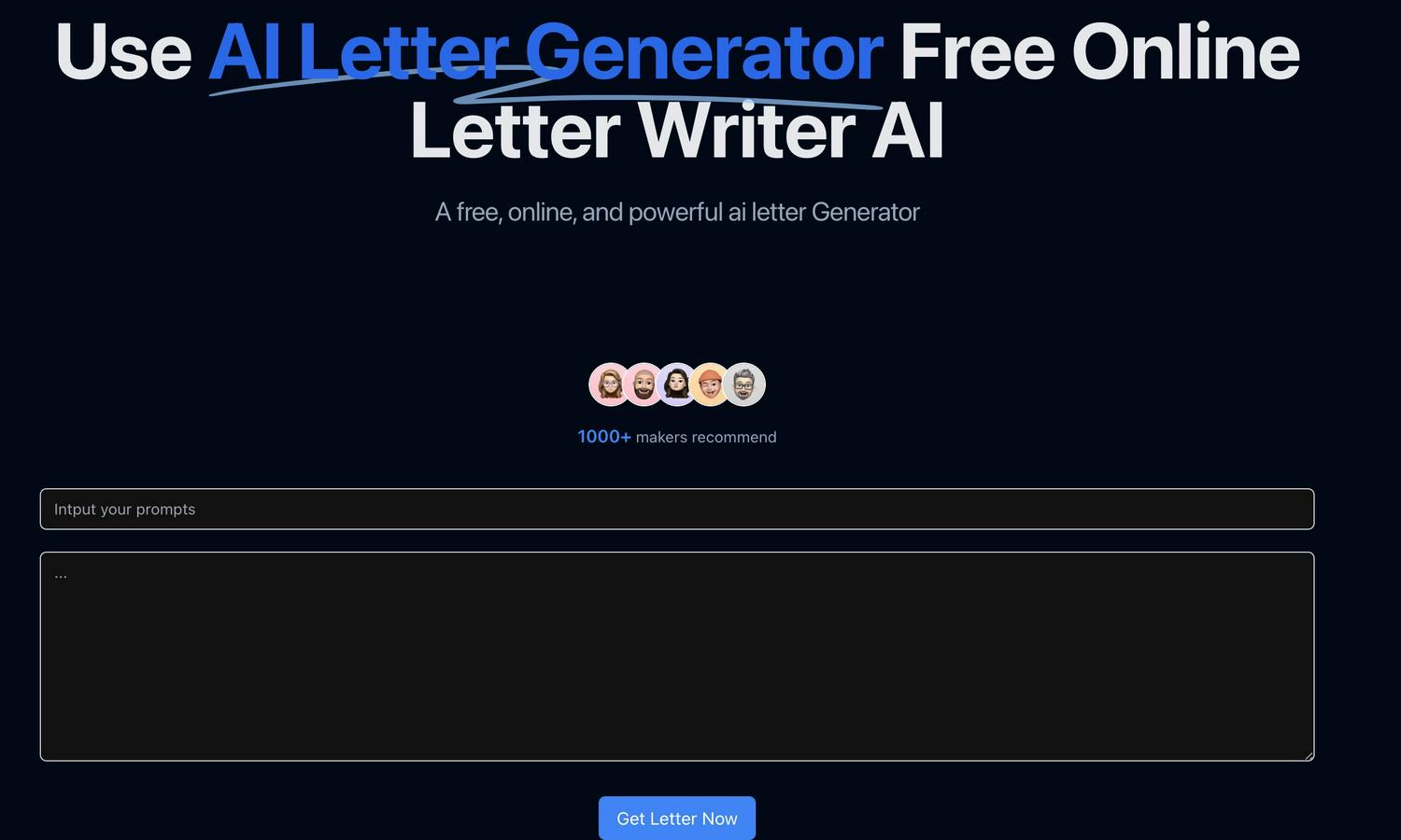 AI Letter Generator Website