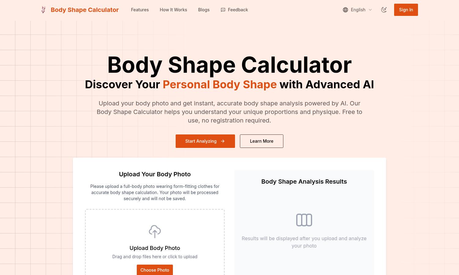 Body Shape Calculator Website