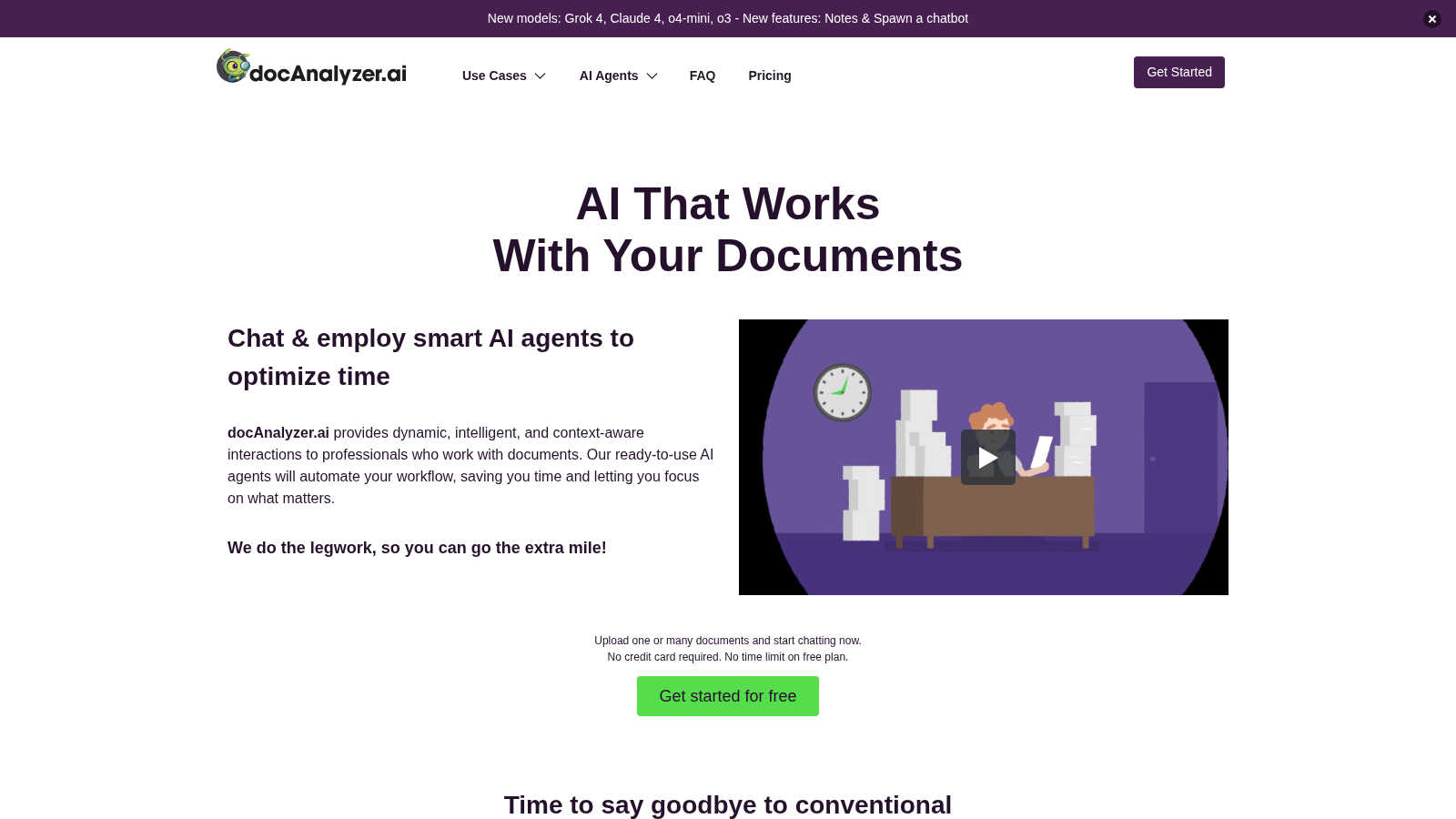 docAnalyzer.ai application interface and features