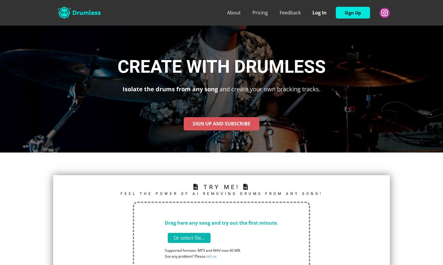 Drumless Website