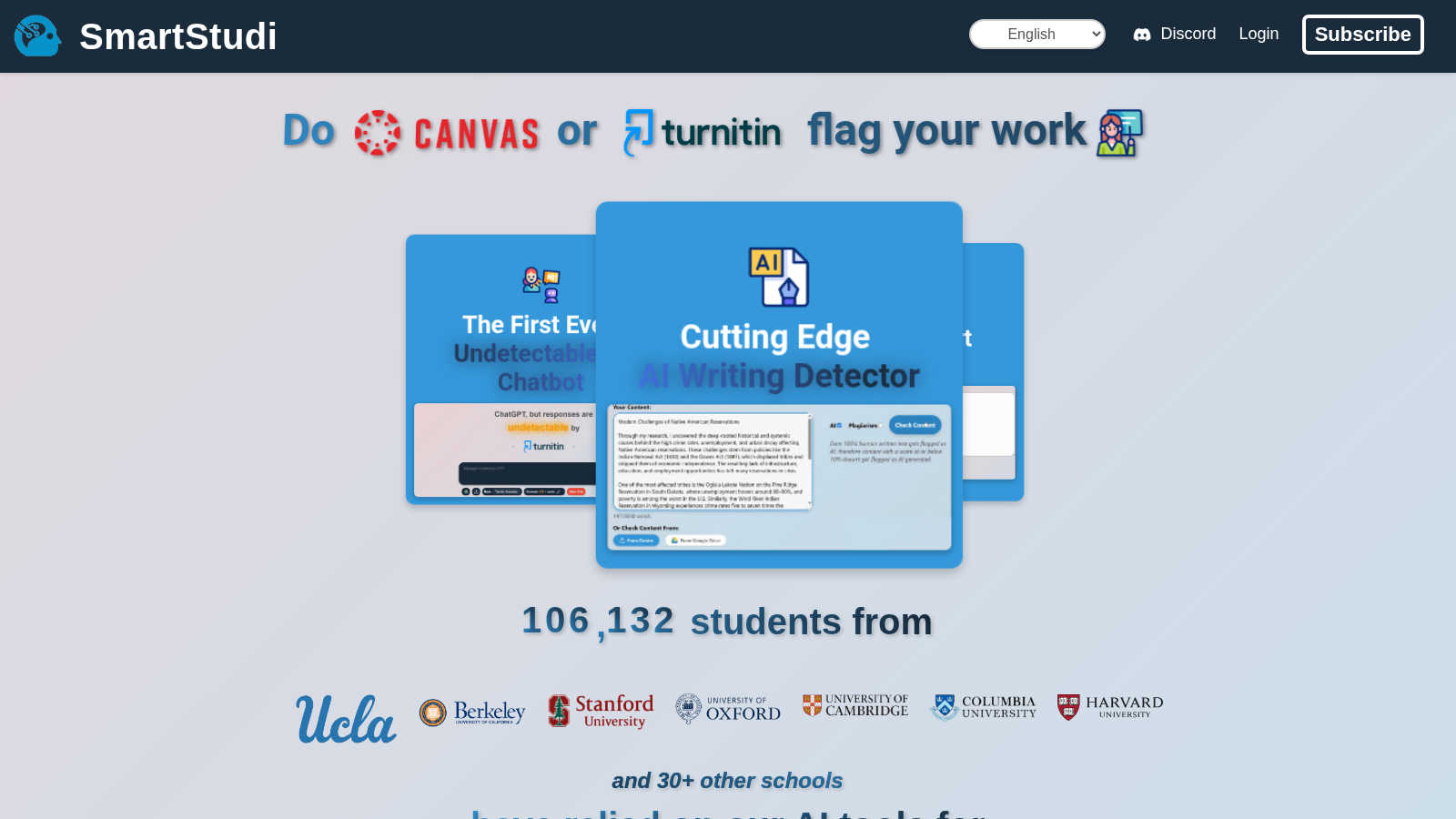 SmartStudi.com application interface and features