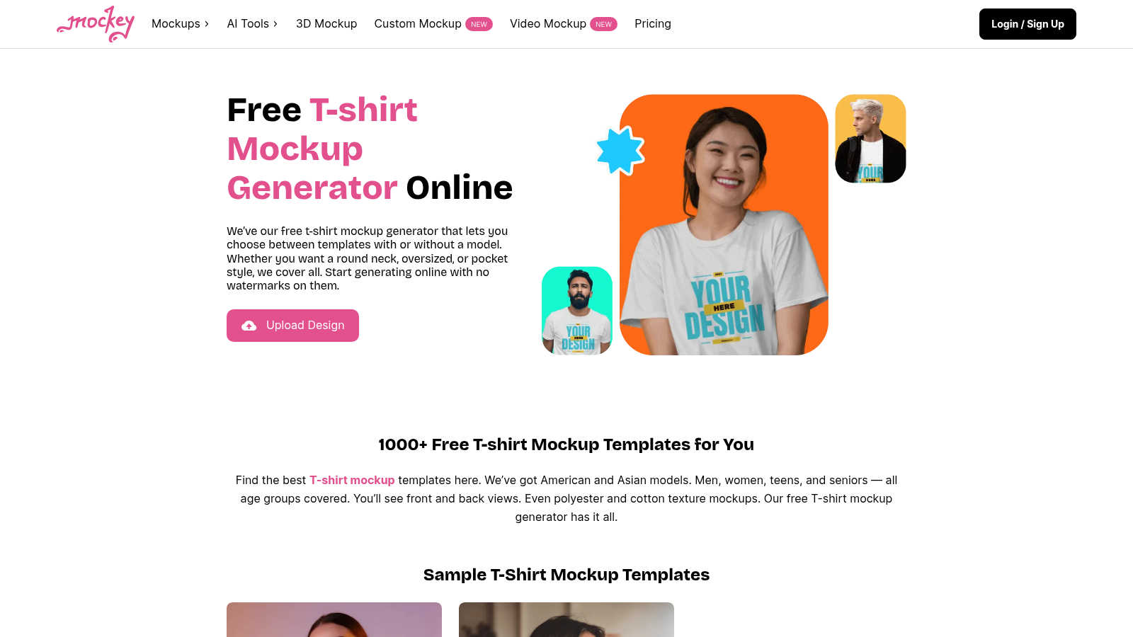 T-Shirt Mockup Generator | Mockey application interface and features