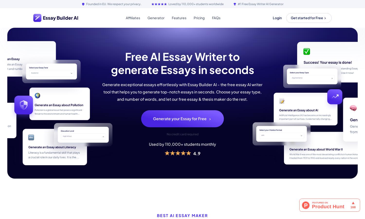 Essay Builder AI Website