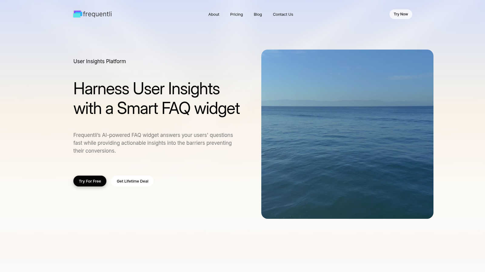 Frequentli application interface and features