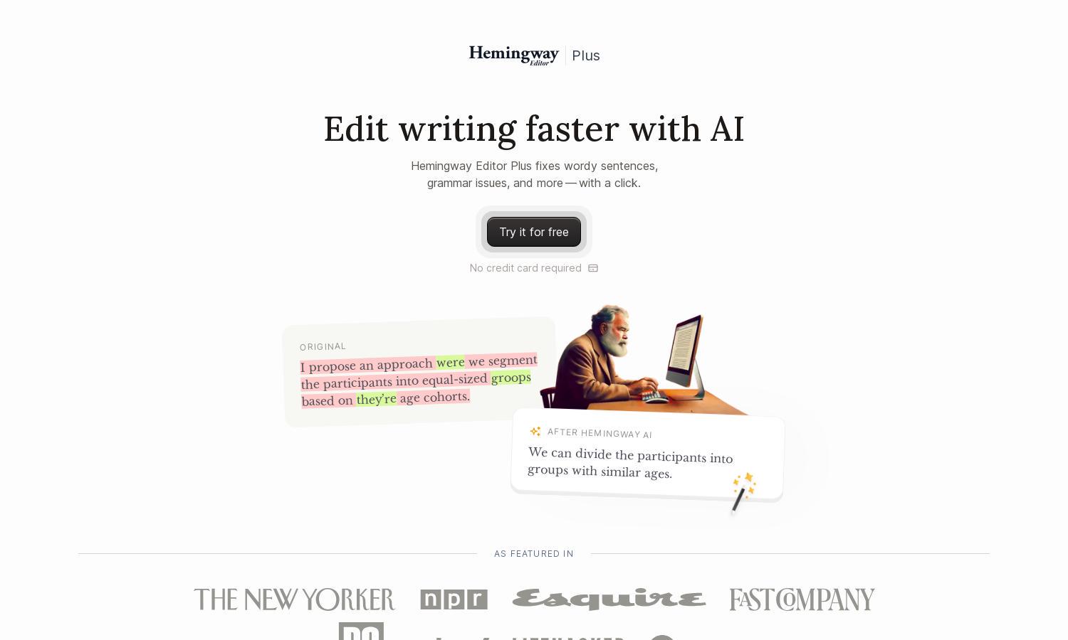 Hemingway Editor Plus Website