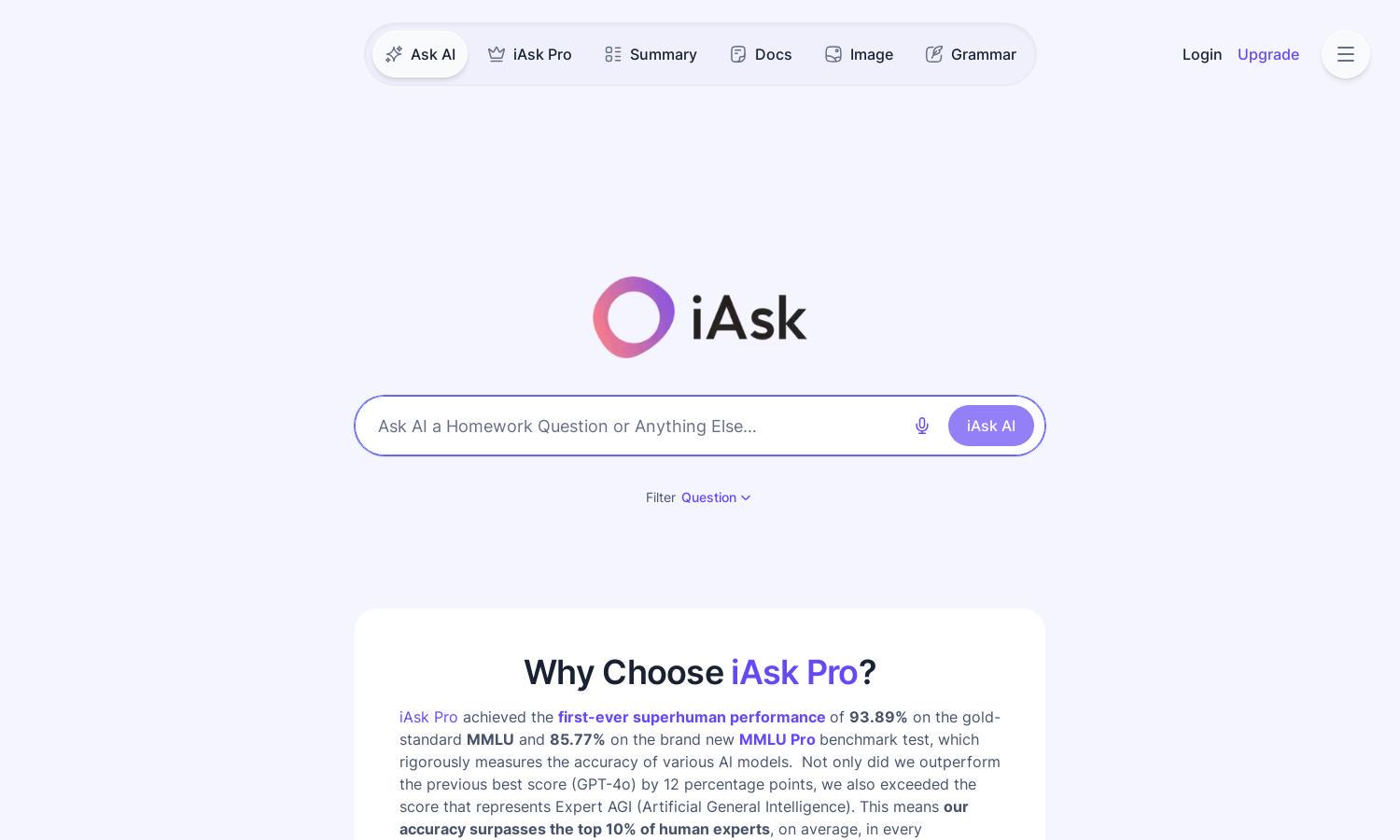 iAsk.Ai Website