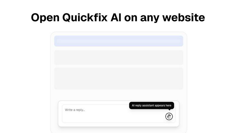 Quickfix AI application interface and features