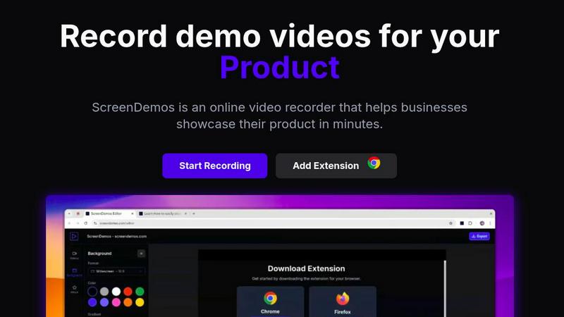 ScreenDemos application interface and features