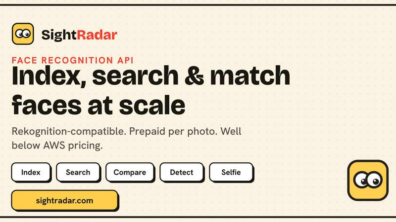 SightRadar application interface and features