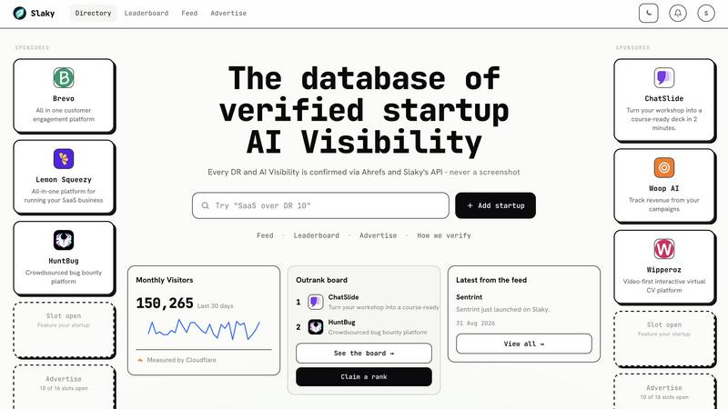 Slaky application interface and features