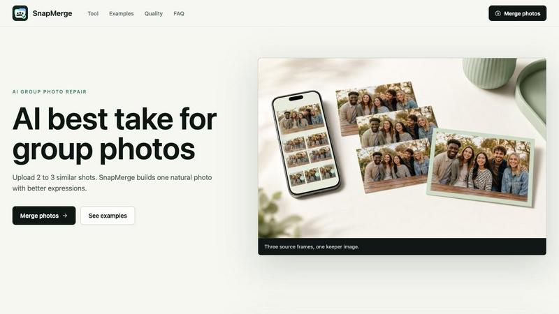 SnapMerge application interface and features