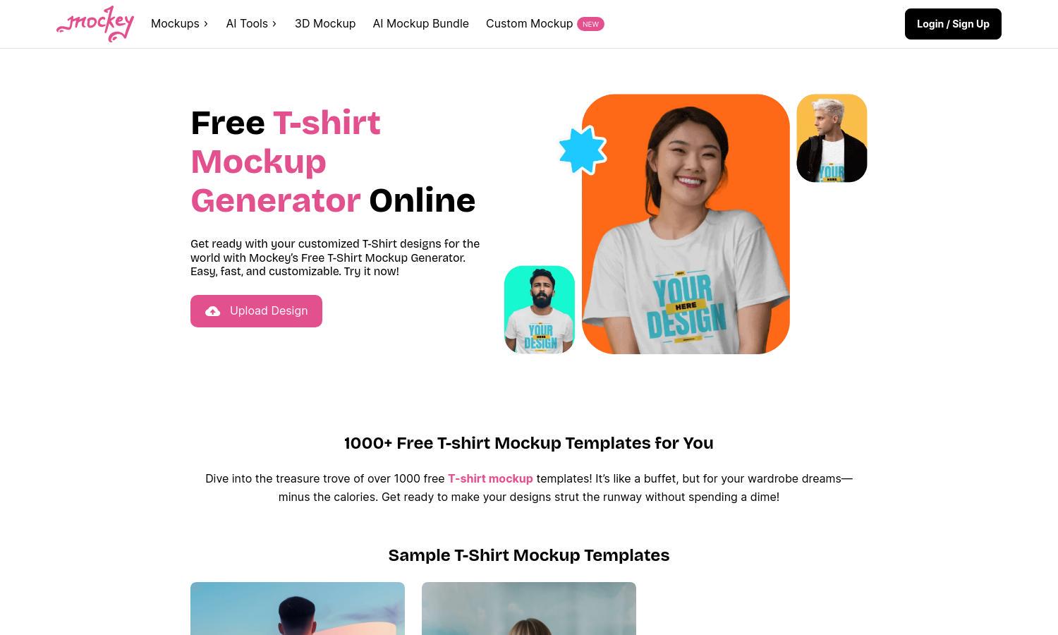 T-Shirt Mockup Generator | Mockey Website