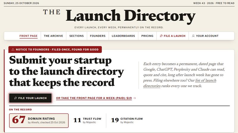 The Launch Directory application interface and features