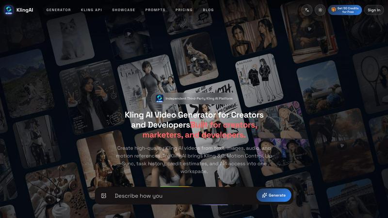 TryKlingAI application interface and features
