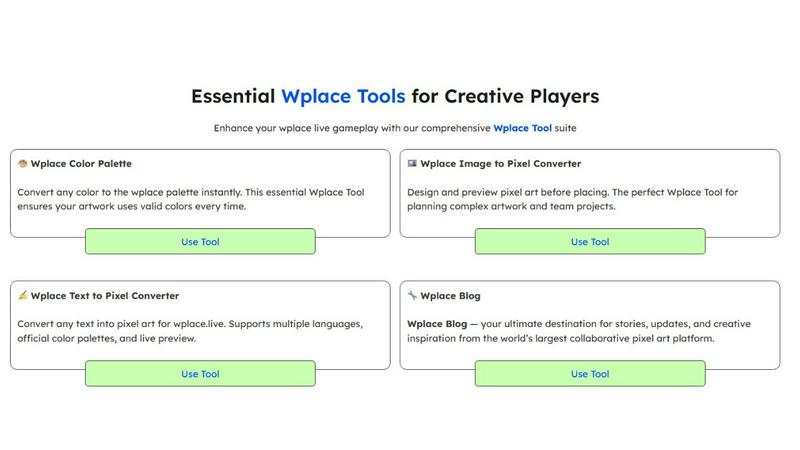 Wplace Live application interface and features