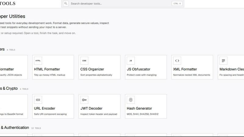 JavaScript Tools application interface and features